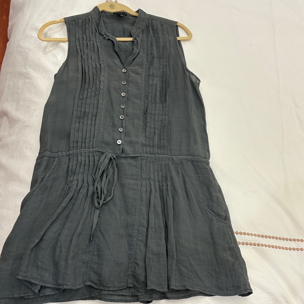 Theory Gray Sleeveless Mini Dress